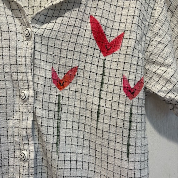Vintage Play Alegre Hand painted Button Up Blouse - Size Small - Picture 2 of 7